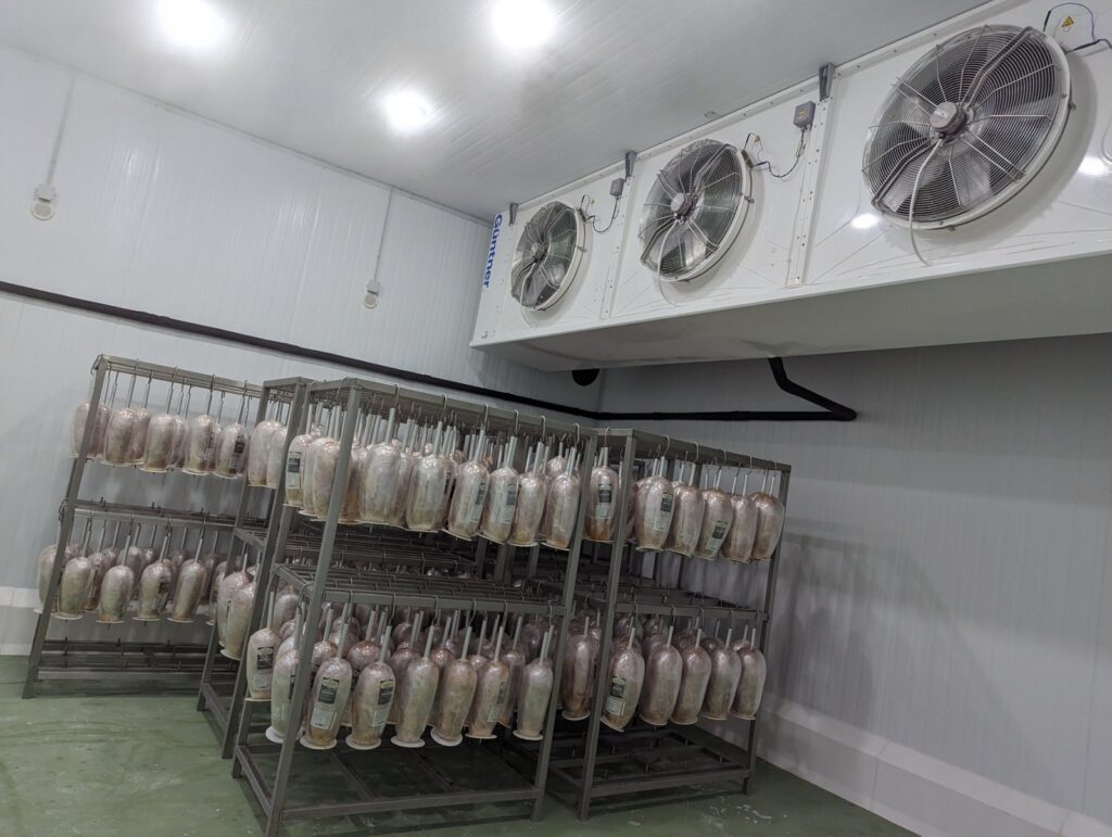 Komory chłodnicze do przetwarzania i przechowywania wyrobów mięsnych.